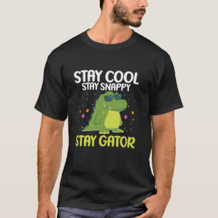 Camiseta Mulher de desenho animado de jacaré engraçado aman