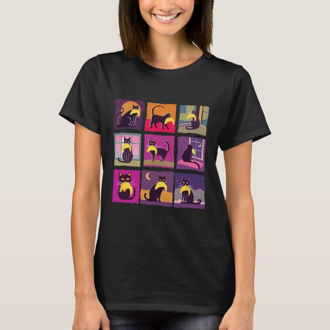 Camiseta Mulher De Gato Engraçada E Sem Frio Com Cabelo De  (Frente)