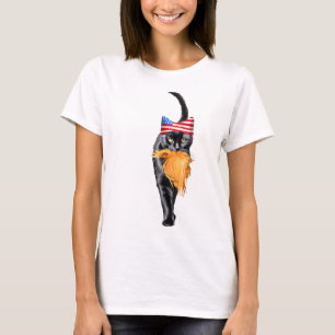 Camiseta Mulher De Gato Engraçada Sem Filhos Votando Kama