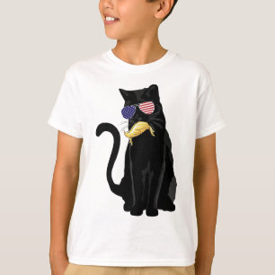 Camiseta Mulher De Gato Engraçada Sem Filhos Votando Kama