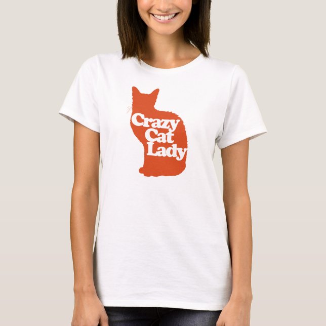 Camiseta Mulher de gato louca (Frente)