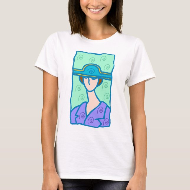 Camiseta Mulher de Libra dos anos 20 em roxo (Frente)