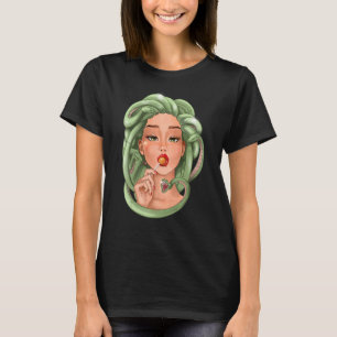 Camiseta Mulher De Medusa Gorgon Com Cobras De Lollipop
