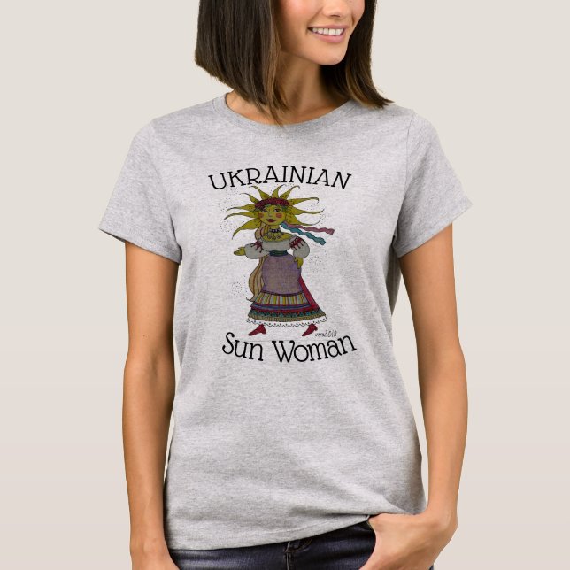 Camiseta Mulher de Sun do ucraniano (Frente)