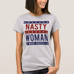 Camiseta Mulher desagradável que vota 2016