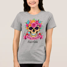 Mulher Destemida Empoderamento Floral Caveira de A
