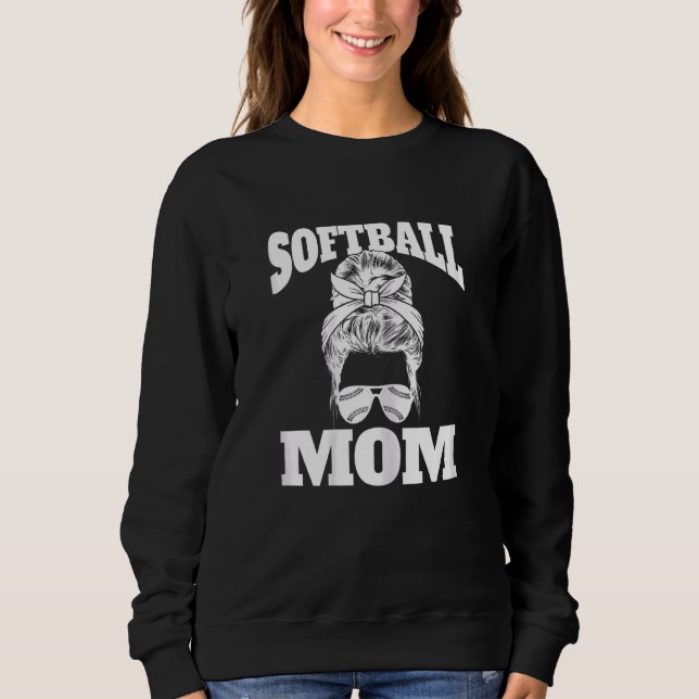 Camiseta Mulher Dia de as mães Softball Mãe Softball Mama (Frente)
