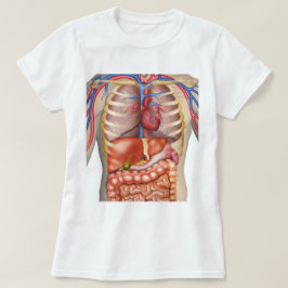 Camiseta Mulher distorcido da anatomia dos órgãos internos