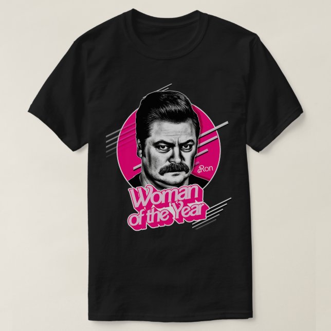 Camiseta Mulher Do Ano Ron Swanson (Frente do Design)