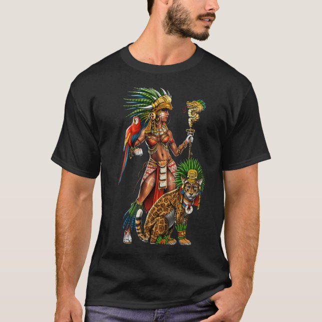 Camiseta Mulher do Guerreiro Aztec Jaguar (Frente)