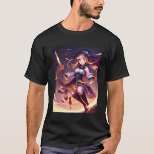 Camiseta Mulher do Guerreiro Estético de Animação de Arte A