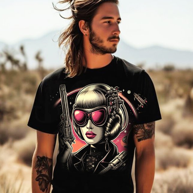 Camiseta Mulher do Sci-Fi dos anos 80 (Criador carregado)