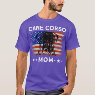Camiseta Mulher dos EUA Cane Corso Mãe Bandeira Americana 