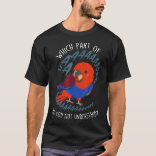 Camiseta Mulher Eclectus Parrot Aaaa Engraçada Pássaro Verm