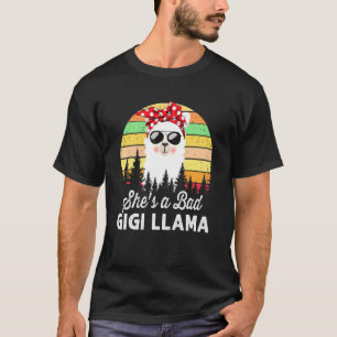 Camiseta Mulher Ela é uma menina má, Llama, mãe, Vintage Su