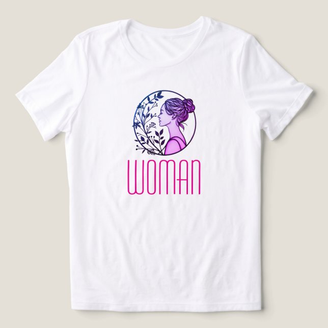 Camiseta Mulher Elegante com Arte Botânica (Design frontal)
