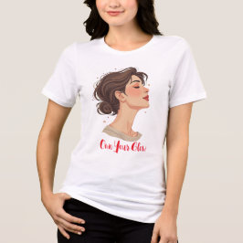 Camiseta Mulher Elegante com Sorriso Feliz