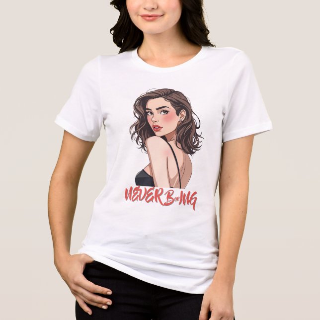 Camiseta Mulher Elegante em vestido preto (Frente)