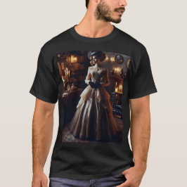 Camiseta Mulher Elegante Misteriosa Vitoriana Vintage