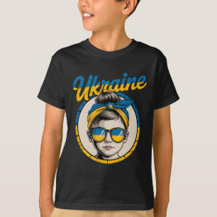Camiseta Mulher em estilo retrô da Ucrânia Gráfico Orgulho