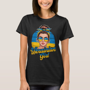 Camiseta Mulher em estilo retrô da Ucrânia Orgulho cultural