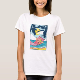 Camiseta Mulher em Hammock na Praia