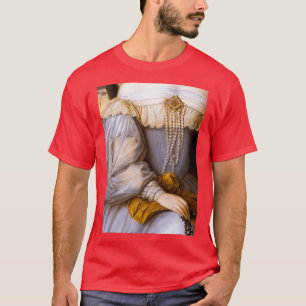 Camiseta Mulher em Lavanda com Pearls Renascance Painting