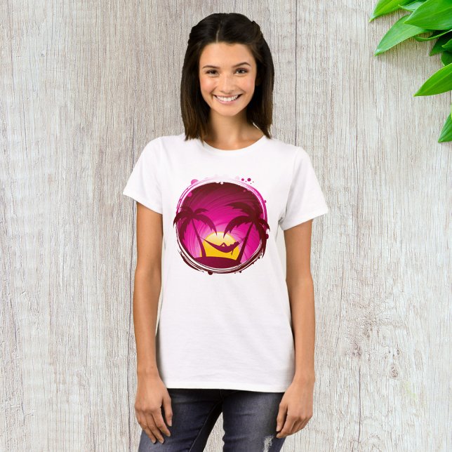 Camiseta Mulher Em Um Hammock (Criador carregado)
