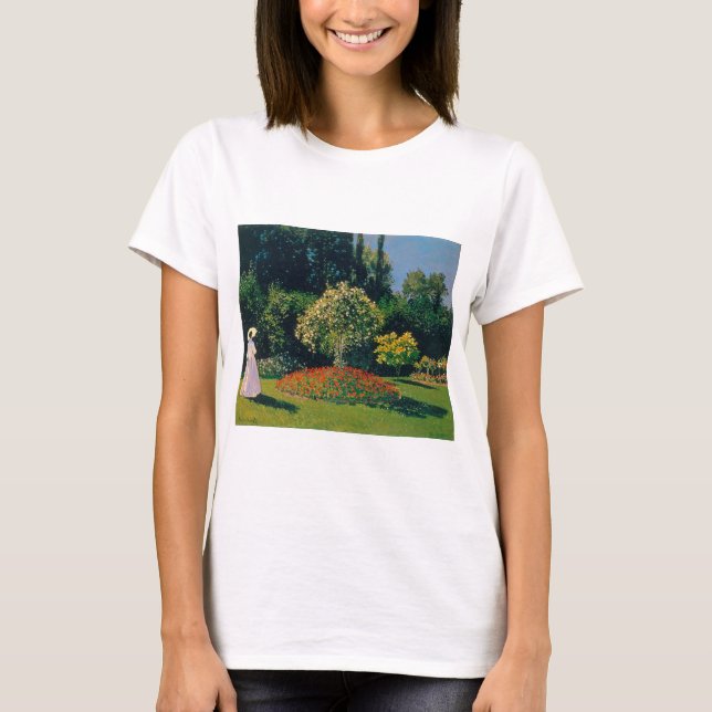 Camiseta Mulher em um Jardim, Monet (Frente)