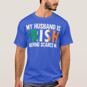 Camiseta Mulher Engraçada Esposa Irlandesa Meu Marido Não É