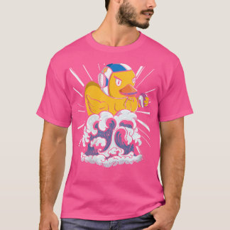Camiseta Mulher Engraçada Jogador de Água Pato Nadando Nata