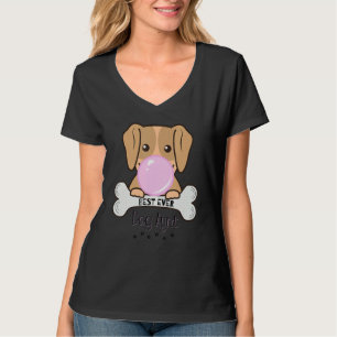 Camiseta Mulher Engraçada Melhor Tia Cachorro Goma