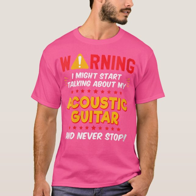 Camiseta Mulher Engraçada Piada Acústica de Violão (Frente)