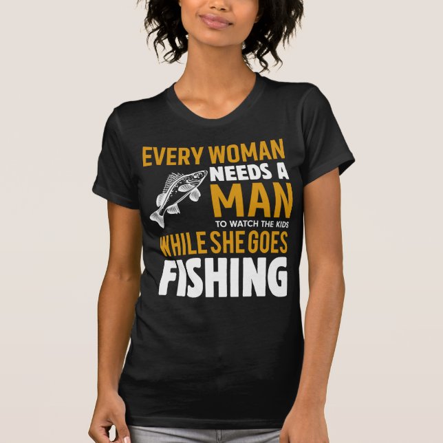 Camiseta Mulher Engraçada - Pistas De Pesca (Frente)