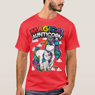 Camiseta Mulher Engraçada Tia Magia Tia Túnis Cute Unicorn