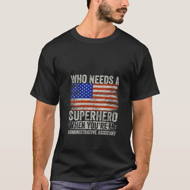 Camiseta Mulher Engraçado Assistente Administrativo Super H (Frente)
