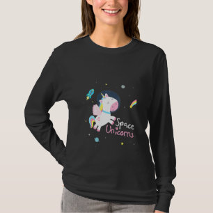 Camiseta Mulher Espaço Unicórnio Astronauta Espacial Nebulo
