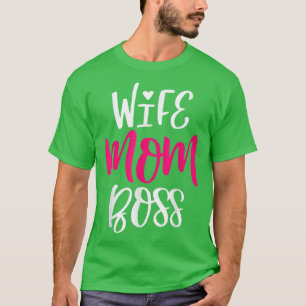 Camiseta Mulher Esposa Mãe Chefe Grafic Engraçado Pai da Mã