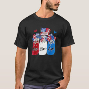 Camiseta Mulher Esposa Mãe Gigi Sunflower American Flag 4º