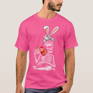 Camiseta Mulher Esqueleto Coelhinho Ove Ossos De Páscoa De