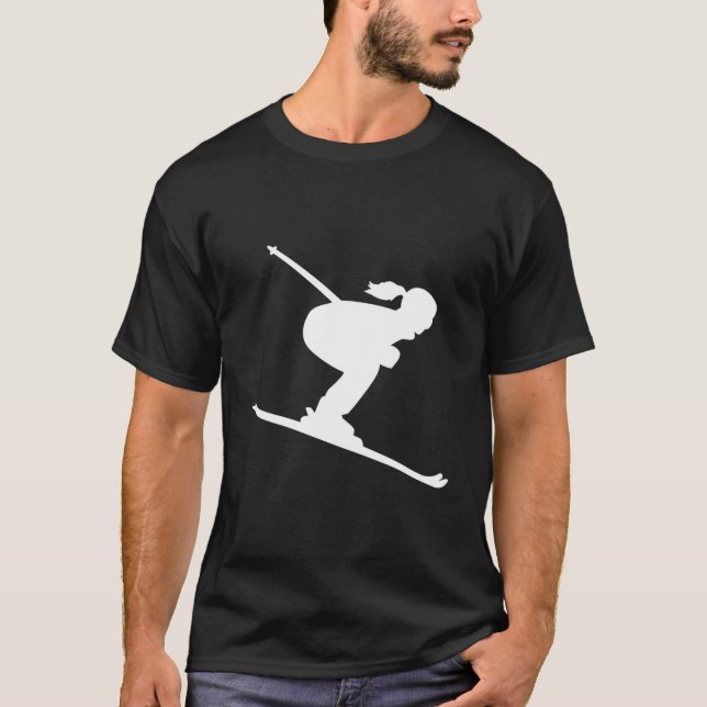 Camiseta Mulher esquiando (Frente)