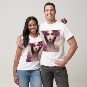 Camiseta Mulher Etérea Floral Rosa Bonita