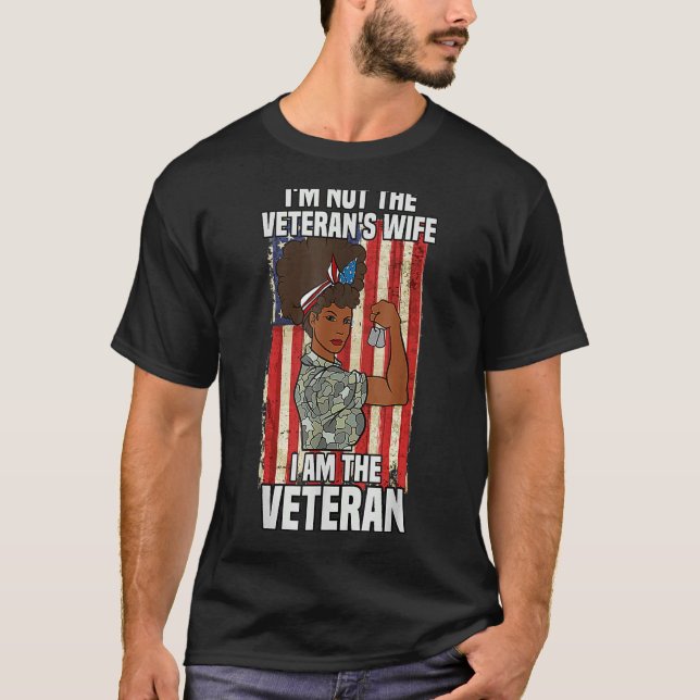 Camiseta Mulher, eu não sou o Dia dos Veteranos da Mulher V (Frente)