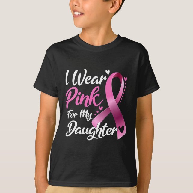 Camiseta Mulher Eu Visto Rosa Para Minha Filha Cancer De Ma (Frente)