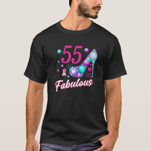 Camiseta Mulher Fabulosa de 55 anos Senhora 55 Natal Birthd