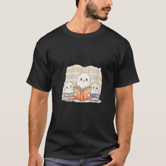 Camiseta Mulher Fantasma Lendo um Bookworm Cute B