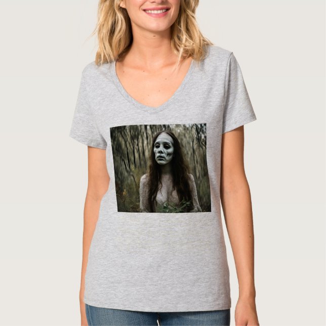 Camiseta Mulher-fantasma triste em Bush australiano (Frente)