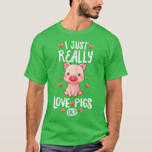 Camiseta Mulher Farmer Bonito, Eu Adoro Porcos Bem