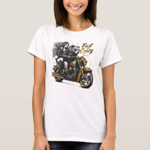 Camiseta Mulher Fatal sobre Duas Rodas