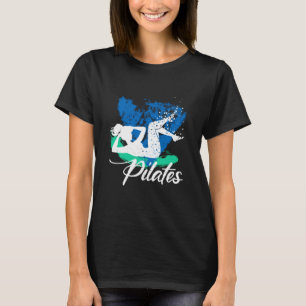 Camiseta Mulher Fazendo Pose de Abdominal em Bicicleta Espo